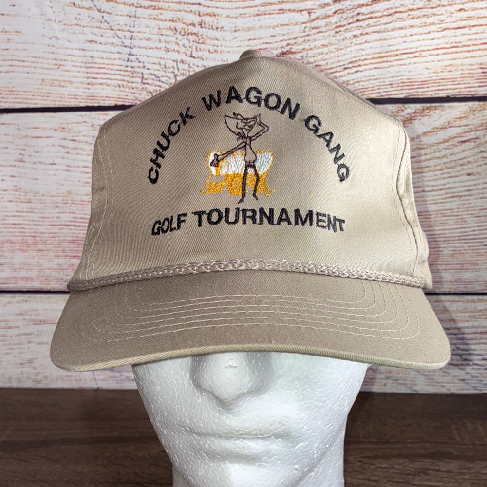 Vintage Chuck Wagon Gang Golf Tournament Tan Cap by Youngun